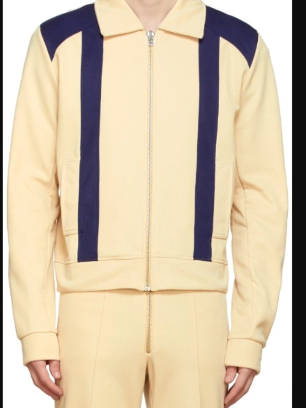 Martin Asbjørn Adam Zip Jacket Cream & Navy Track Jacket Size L | Never Worn | - Picture 9 of 9